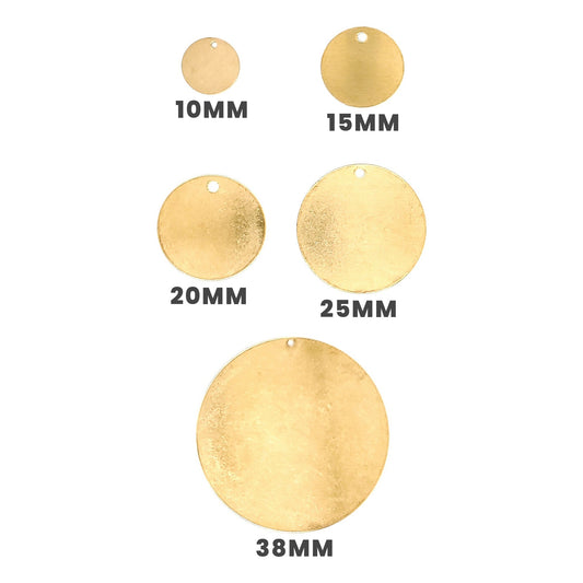 Brass Blank Round Disc Pendant With Hole