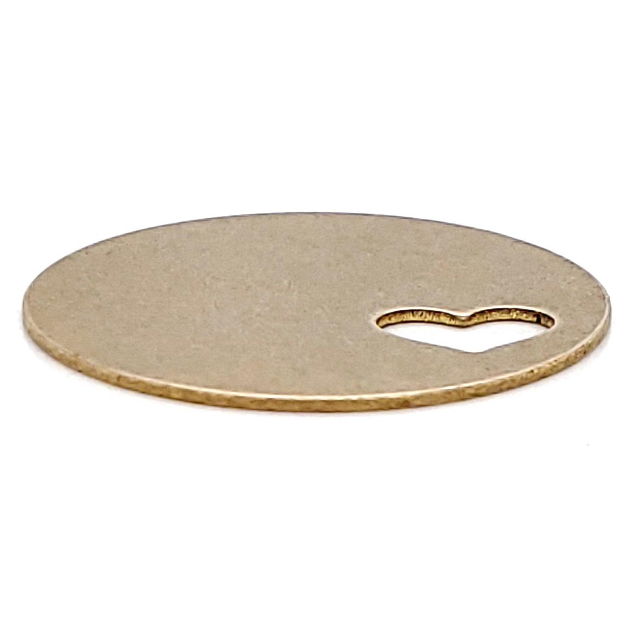 Brass Blank Round Heart Cutout Pendant