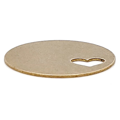Brass Blank Round Heart Cutout Pendant