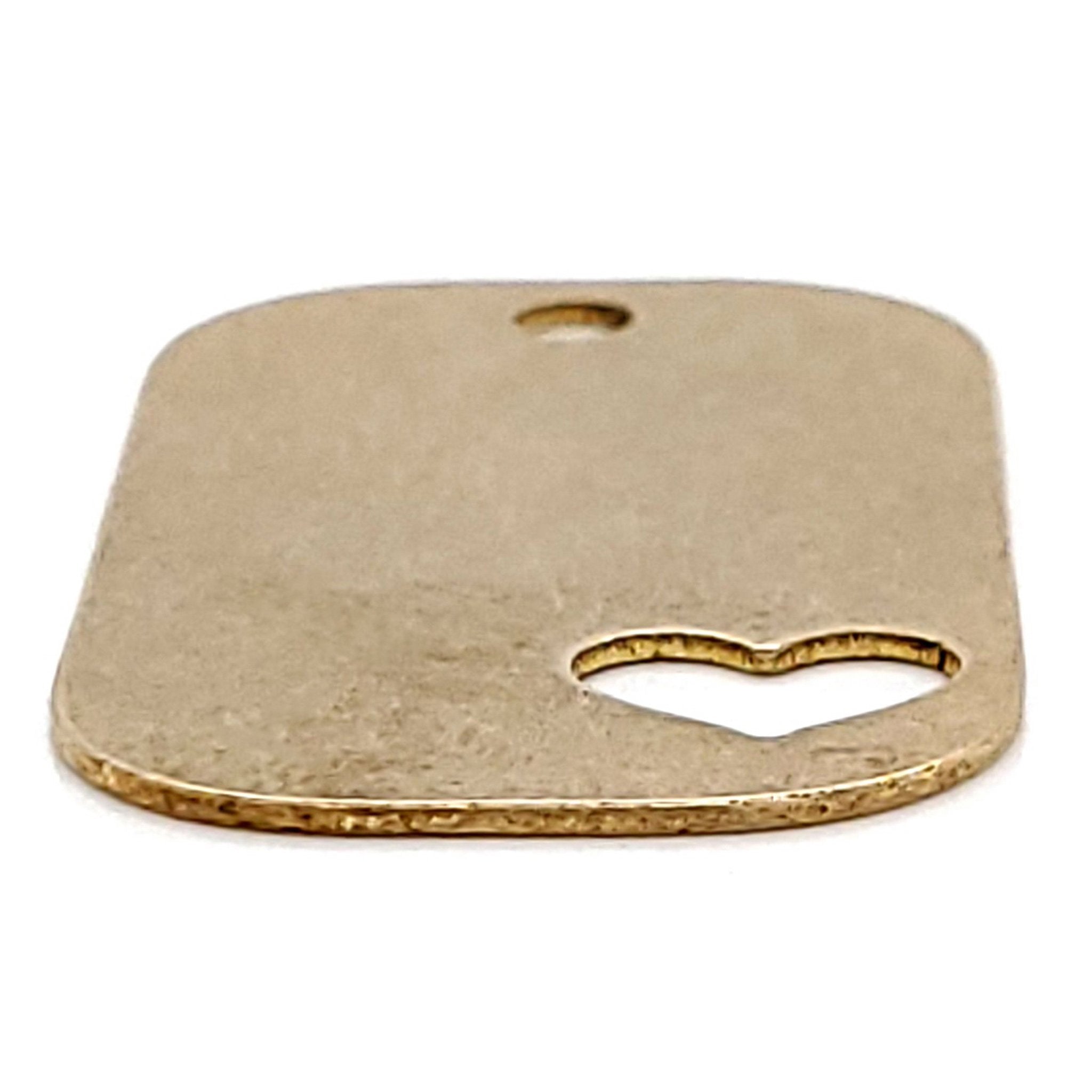 Brass Blank Heart Cutout Dog Tag Pendant
