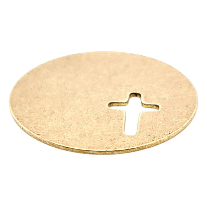 Brass Blank Round Cross Cutout Pendant