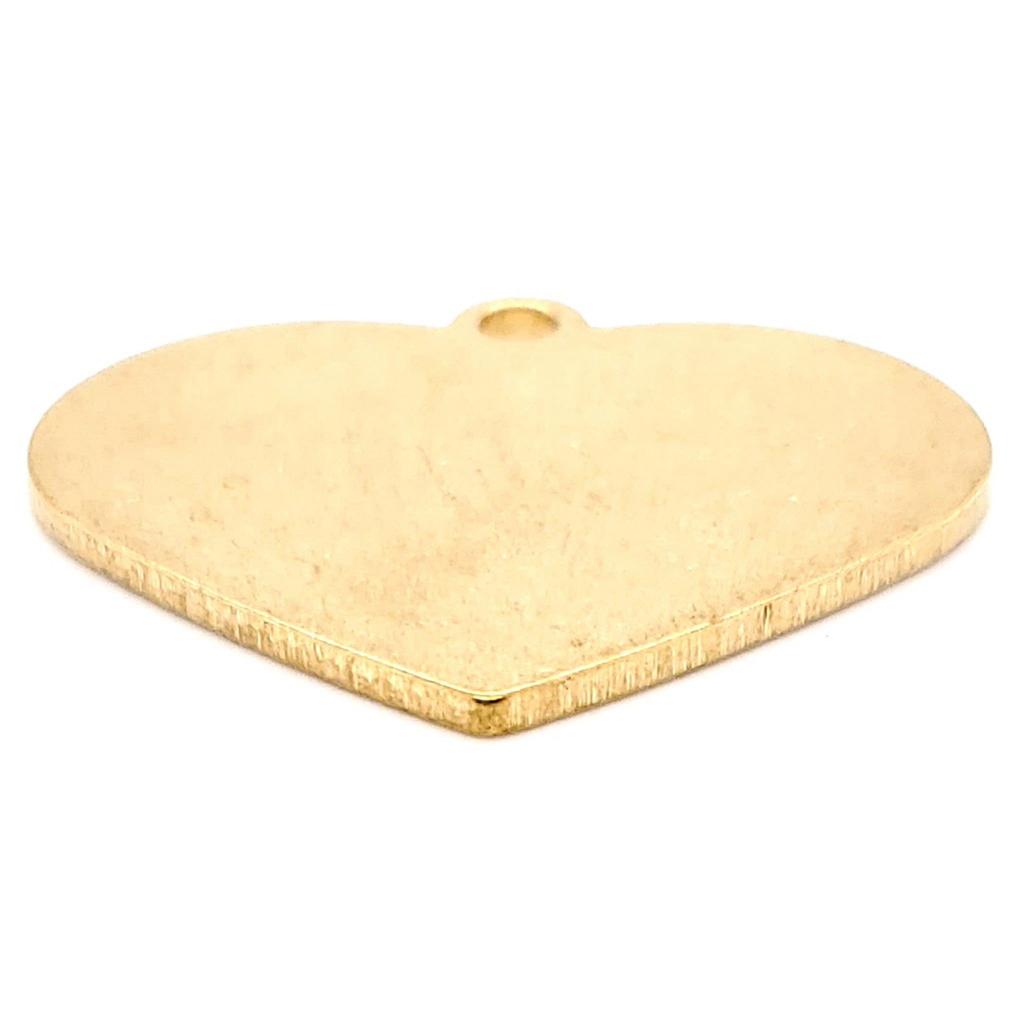 Brass Blank Heart Pendant With Hole