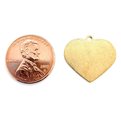 Brass Blank Heart Pendant With Hole