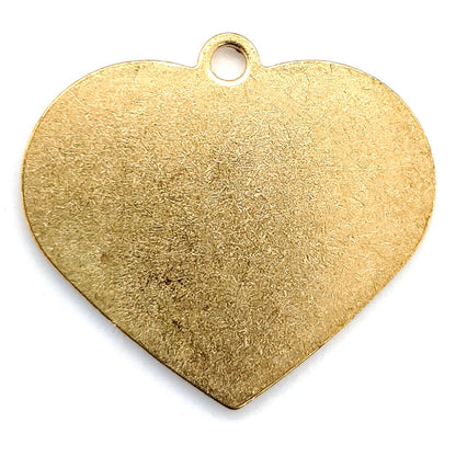 Brass Blank Heart Pendant With Hole