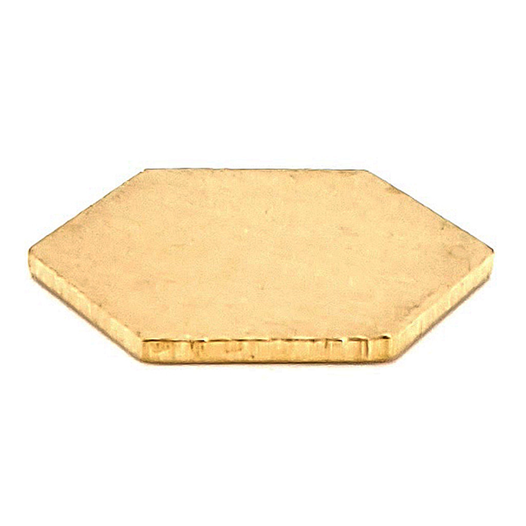 Brass Blank Hexagon Pendant