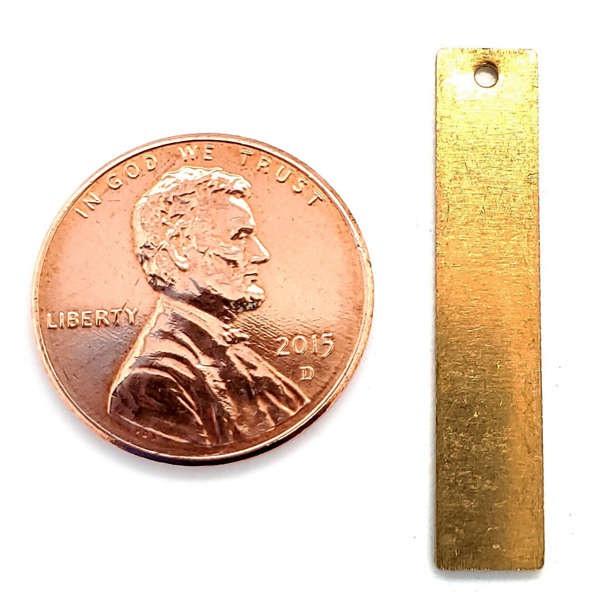Brass Blank Vertical Rectangle Pendant