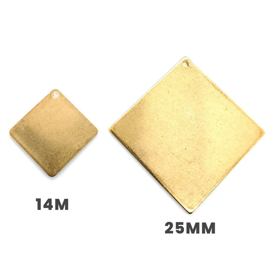 Brass Blank Diamond With Hole Pendant