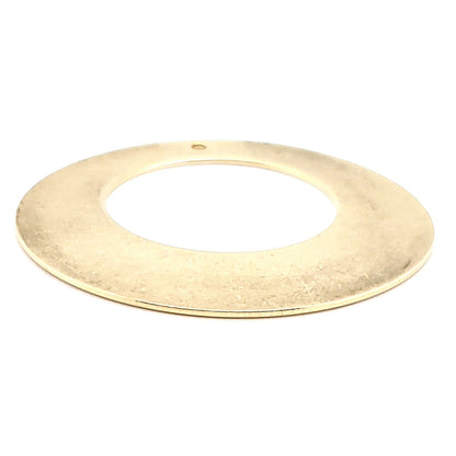 Brass Blank Offset Washer Pendant With Hole