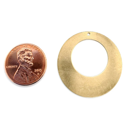 Brass Blank Offset Washer Pendant With Hole