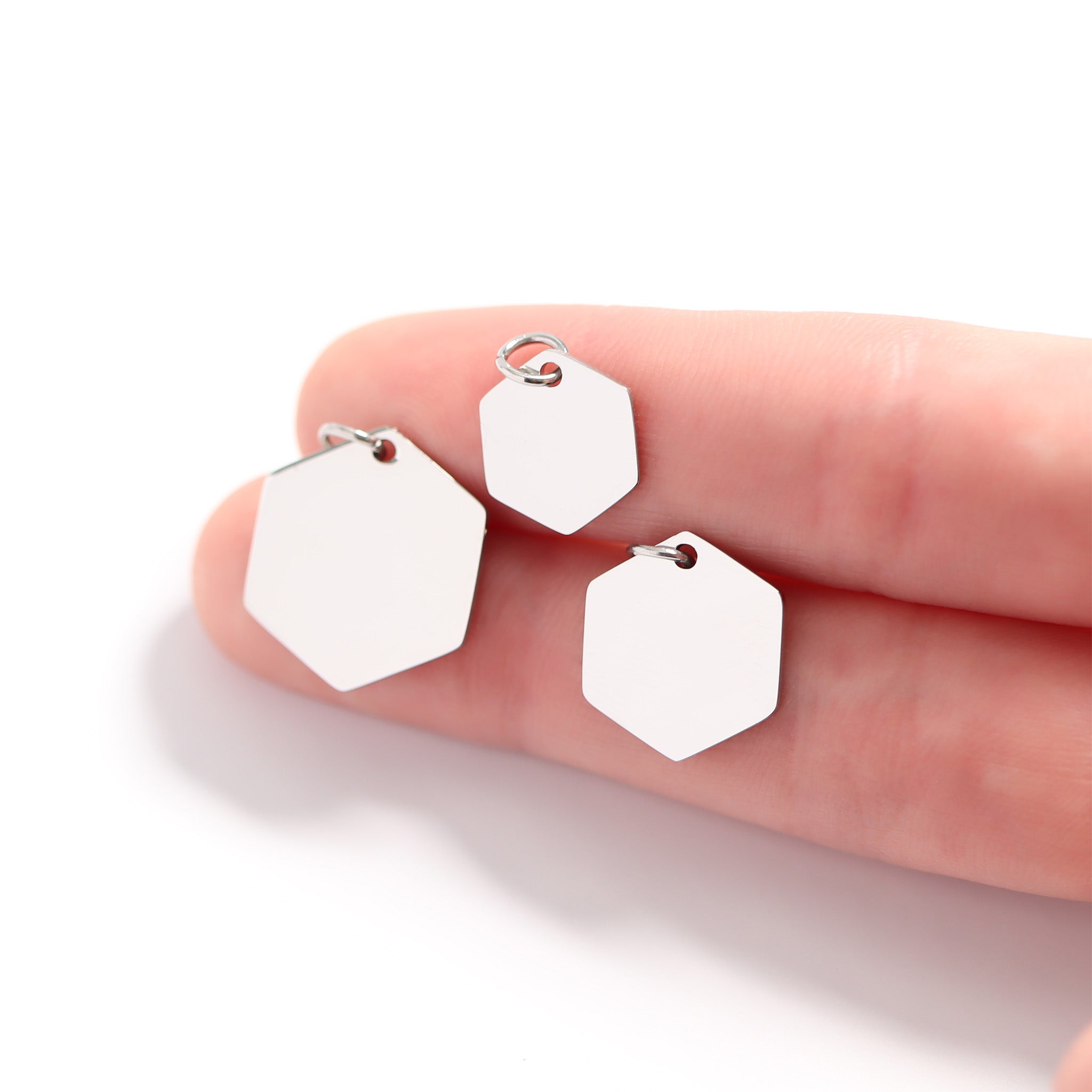 Stainless Steel Blank Hexagon Pendant