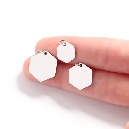 Stainless Steel Blank Hexagon Pendant