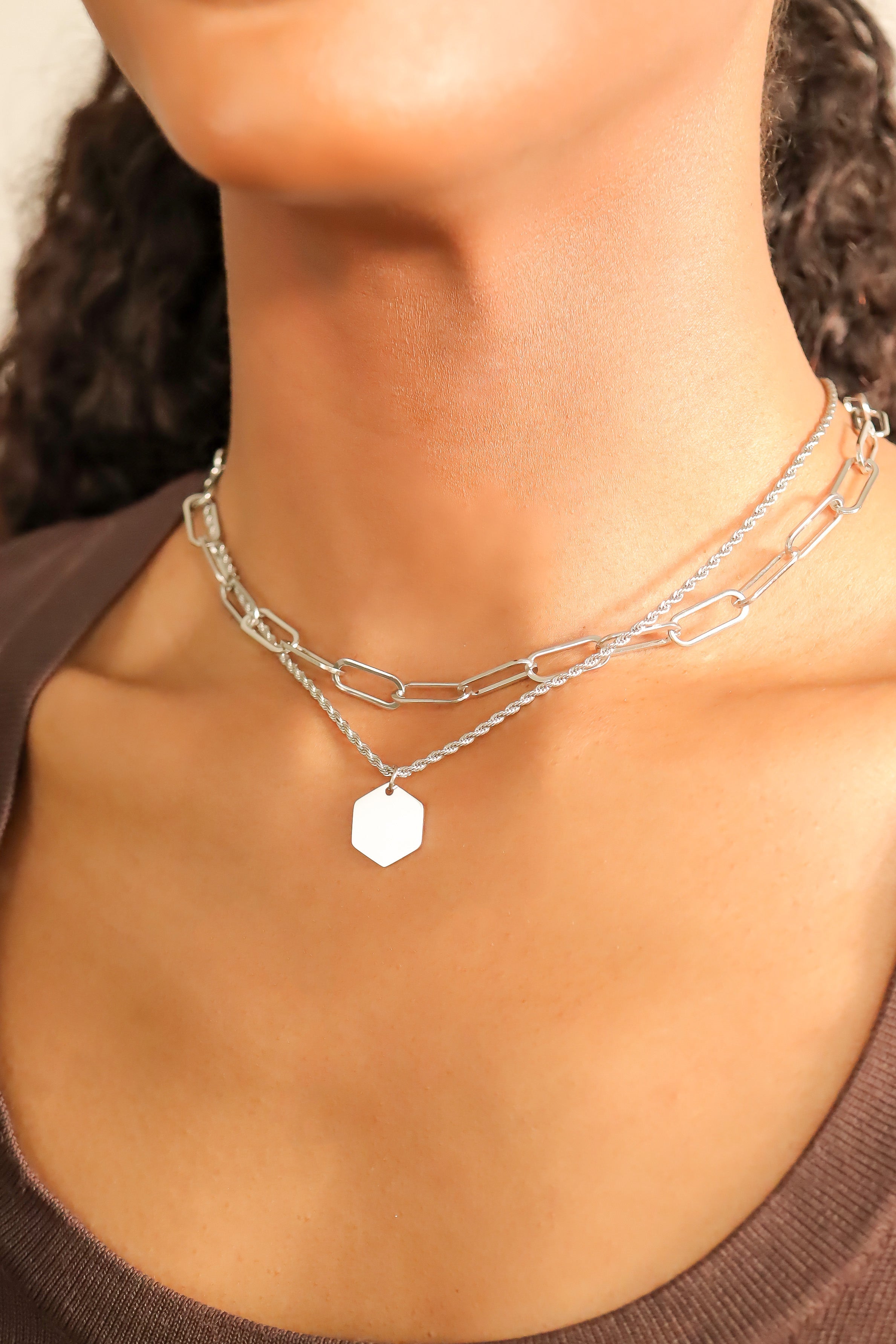 Stainless Steel Blank Hexagon Pendant