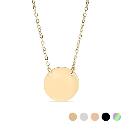 18K Gold PVD Stainless Steel Blank Circle Necklace