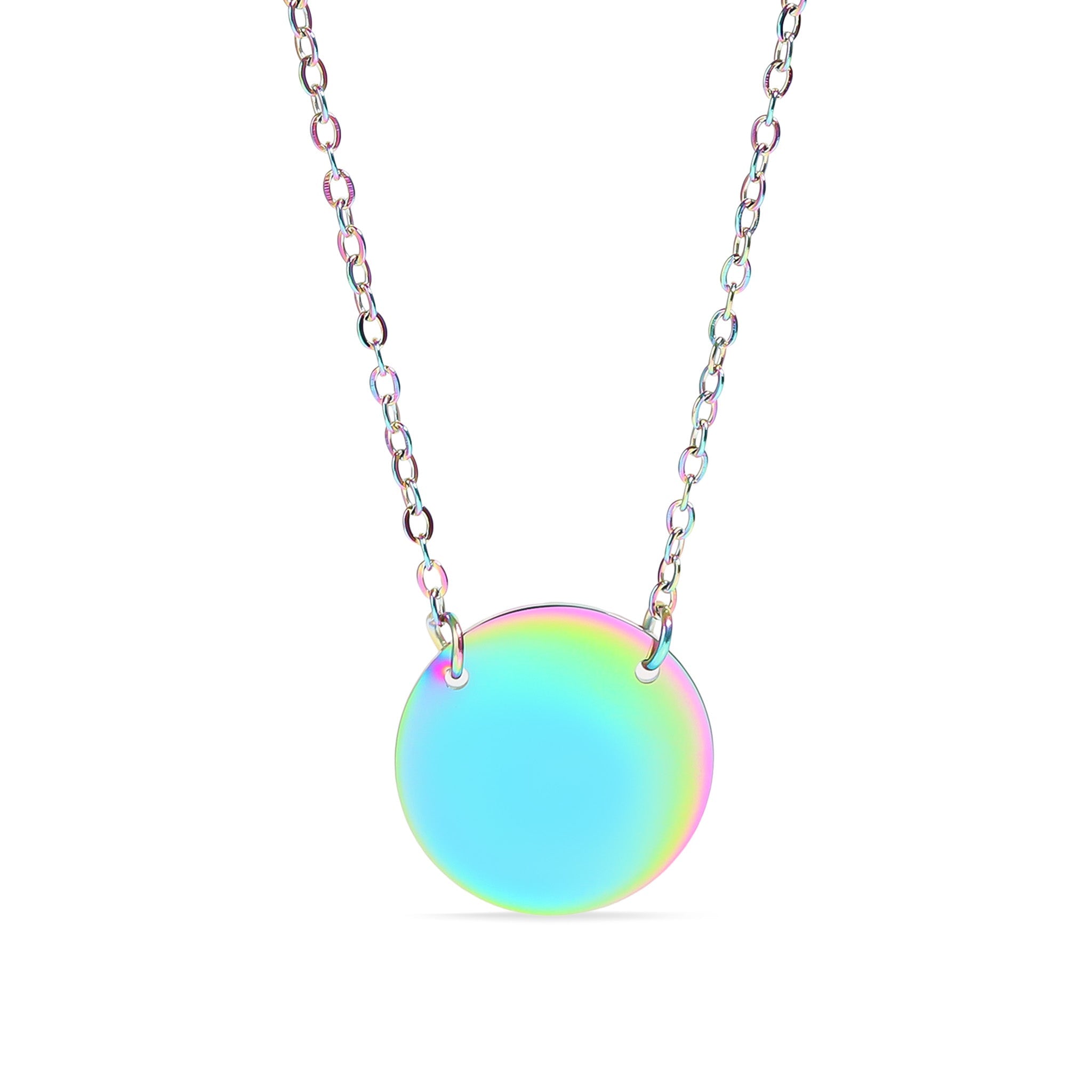 18K Gold PVD Stainless Steel Blank Circle Necklace