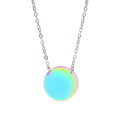 18K Gold PVD Stainless Steel Blank Circle Necklace