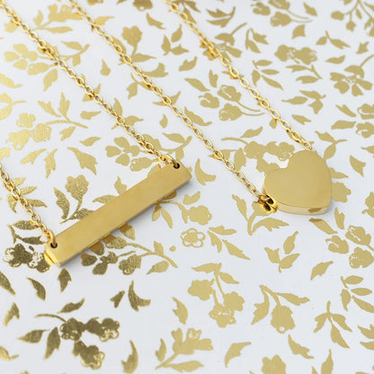 14K Gold Filled PLUS Blank Heart Necklace