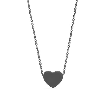 18K Gold PVD Stainless Steel Blank Heart Necklace