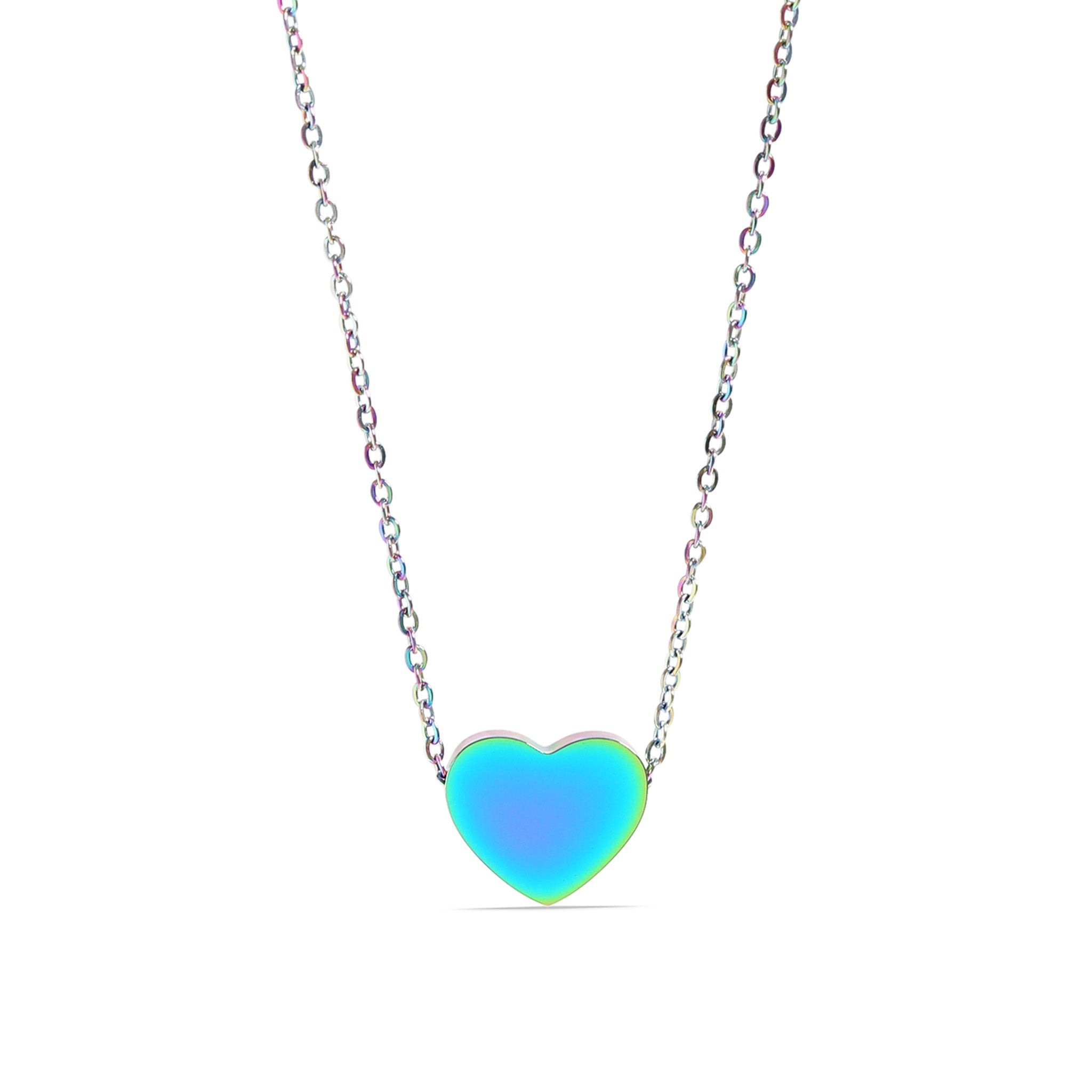 18K Gold PVD Stainless Steel Blank Heart Necklace