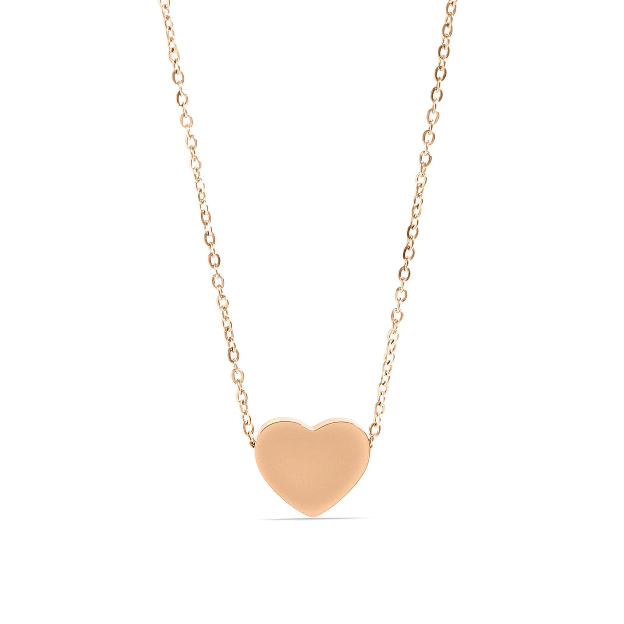 18K Gold PVD Stainless Steel Blank Heart Necklace