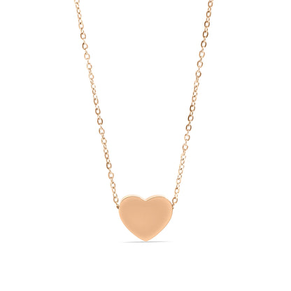 18K Gold PVD Stainless Steel Blank Heart Necklace