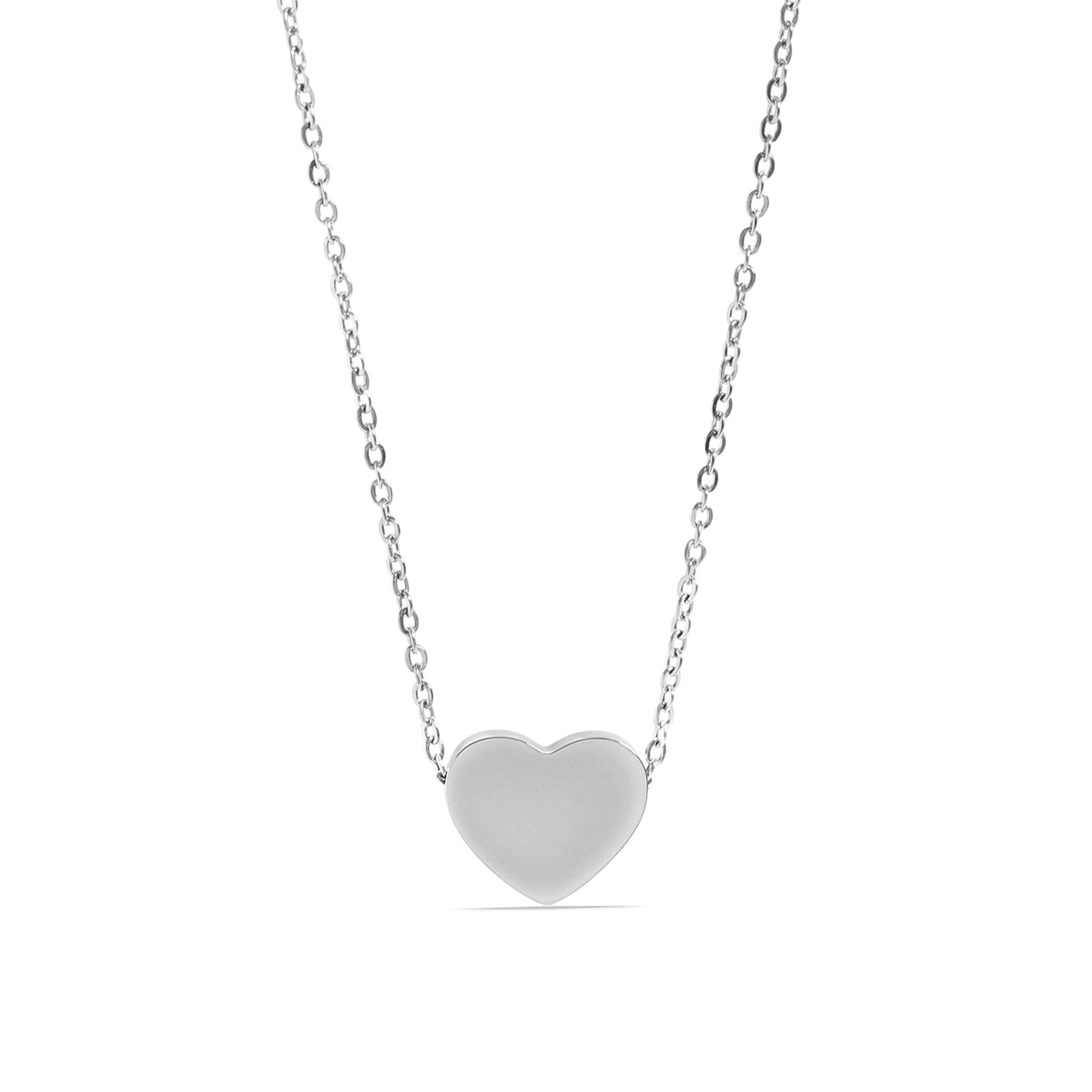 18K Gold PVD Stainless Steel Blank Heart Necklace