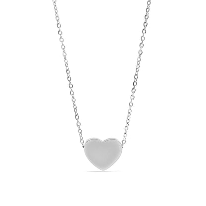 18K Gold PVD Stainless Steel Blank Heart Necklace