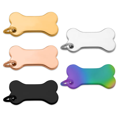 18K Gold PVD Stainless Steel Dog Bone Pendant