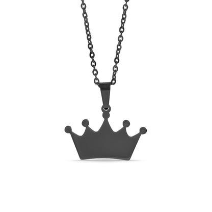 18K Gold PVD Stainless Steel Blank Crown Necklace