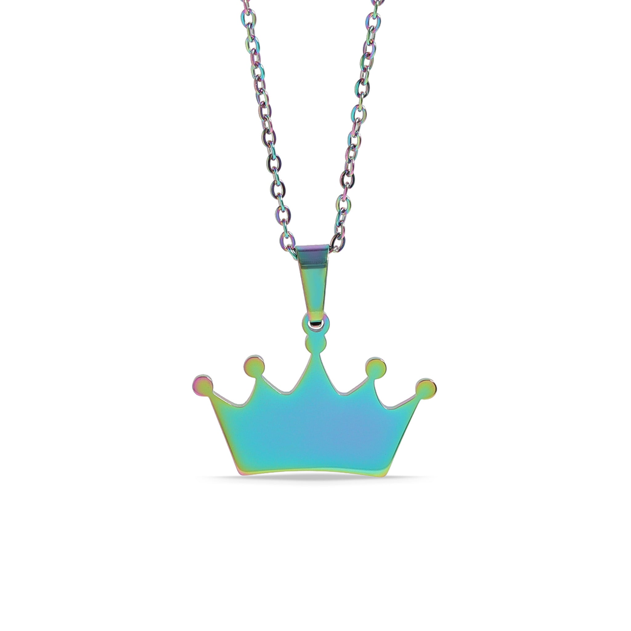 18K Gold PVD Stainless Steel Blank Crown Necklace