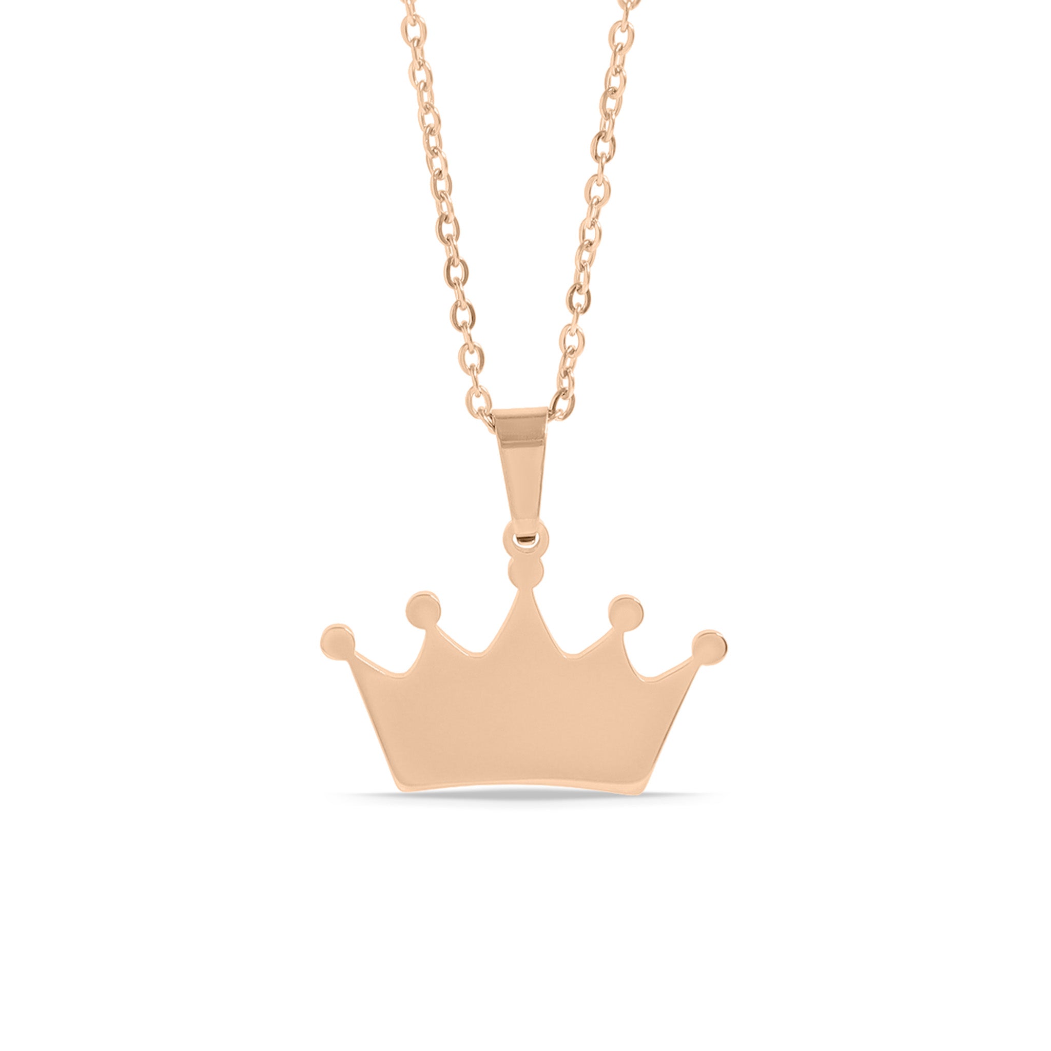 18K Gold PVD Stainless Steel Blank Crown Necklace