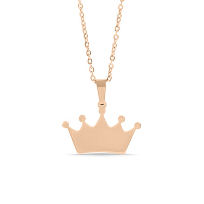18K Gold PVD Stainless Steel Blank Crown Necklace