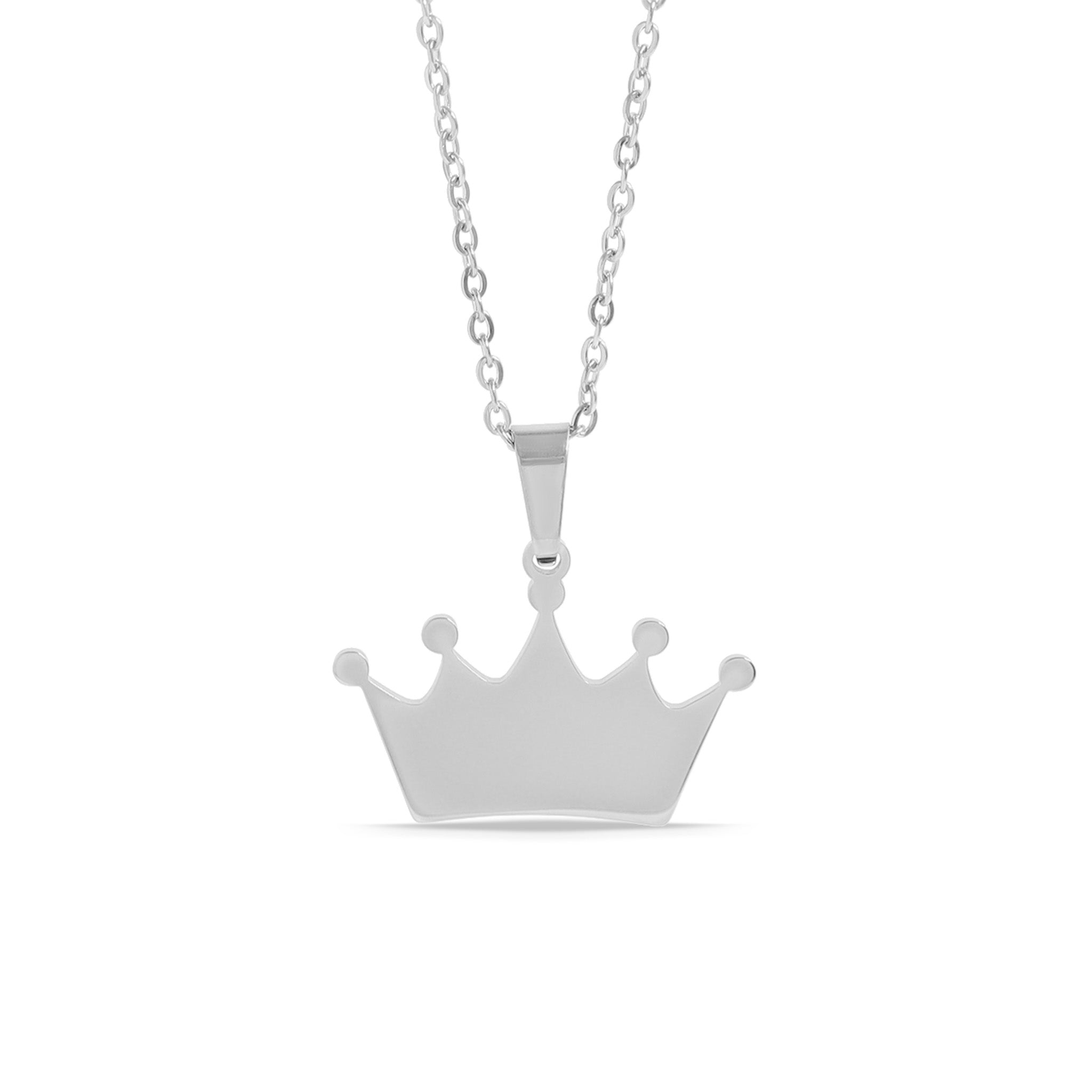 18K Gold PVD Stainless Steel Blank Crown Necklace
