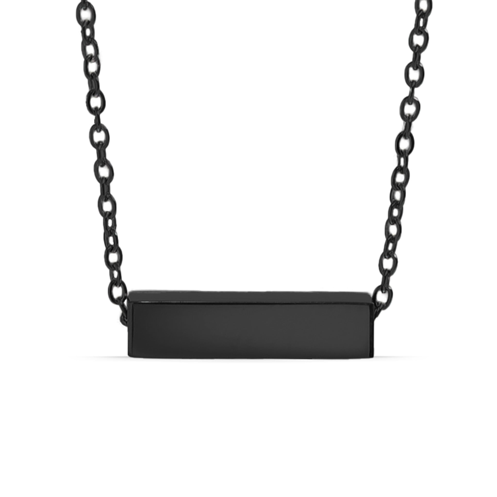 18K Gold PVD Stainless Steel Horizontal Mini Blank Bar Necklace