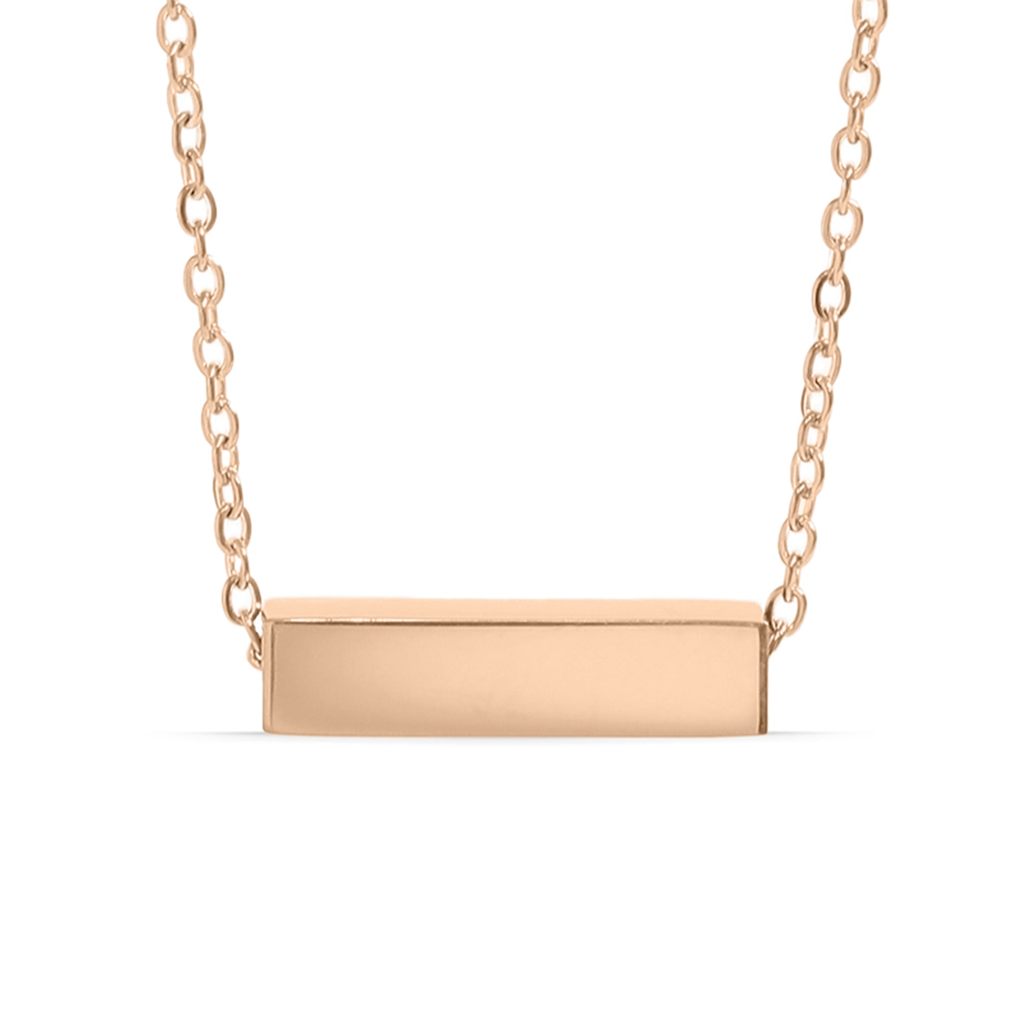 18K Gold PVD Stainless Steel Horizontal Mini Blank Bar Necklace