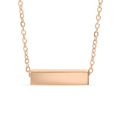 18K Gold PVD Stainless Steel Horizontal Mini Blank Bar Necklace