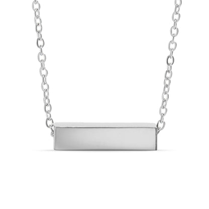 18K Gold PVD Stainless Steel Horizontal Mini Blank Bar Necklace
