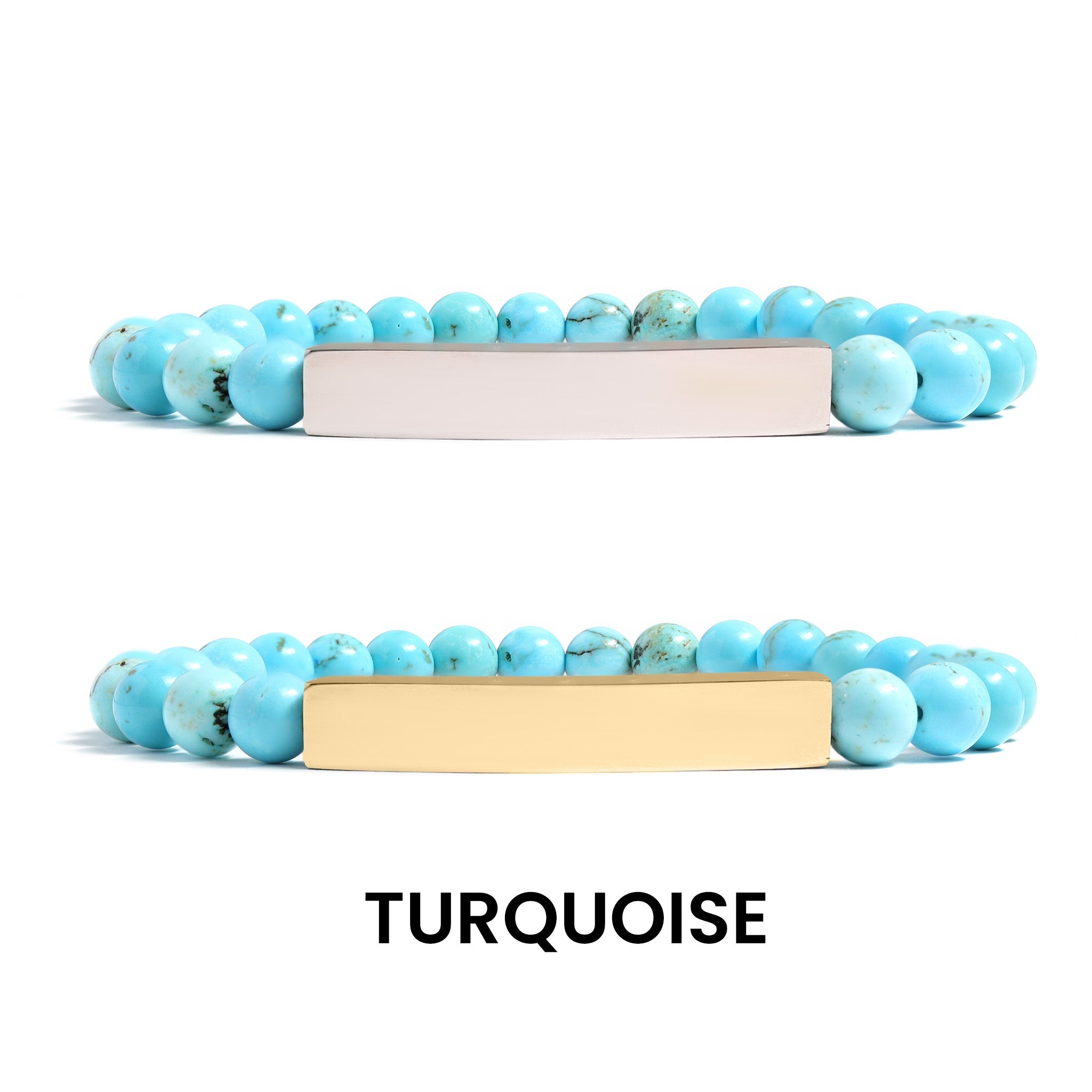 18K Gold PVD Stainless Steel Semi Precious Natural Stone Stretch Curved Bar Bracelet