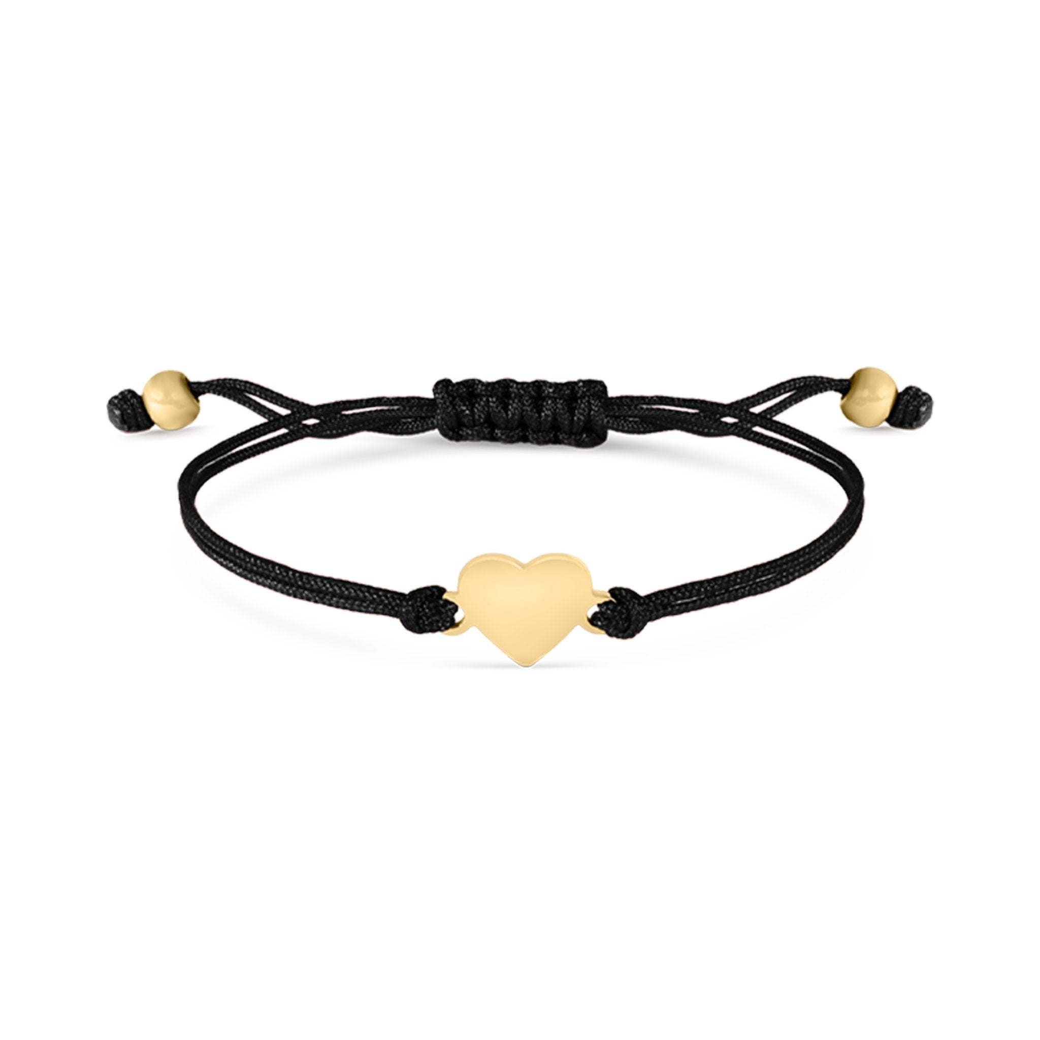 18K Gold PVD Stainless Steel Engravable Heart Friendship Bracelet