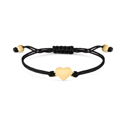 18K Gold PVD Stainless Steel Engravable Heart Friendship Bracelet
