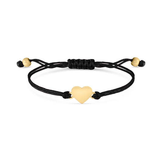 18K Gold PVD Stainless Steel Engravable Heart Friendship Bracelet