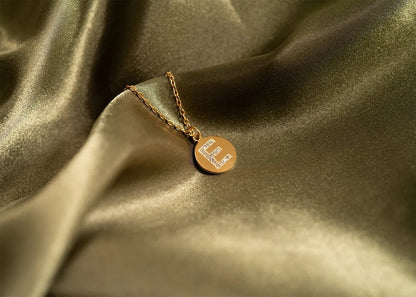 18K Gold PVD Stainless Steel Initial Pendant Necklace