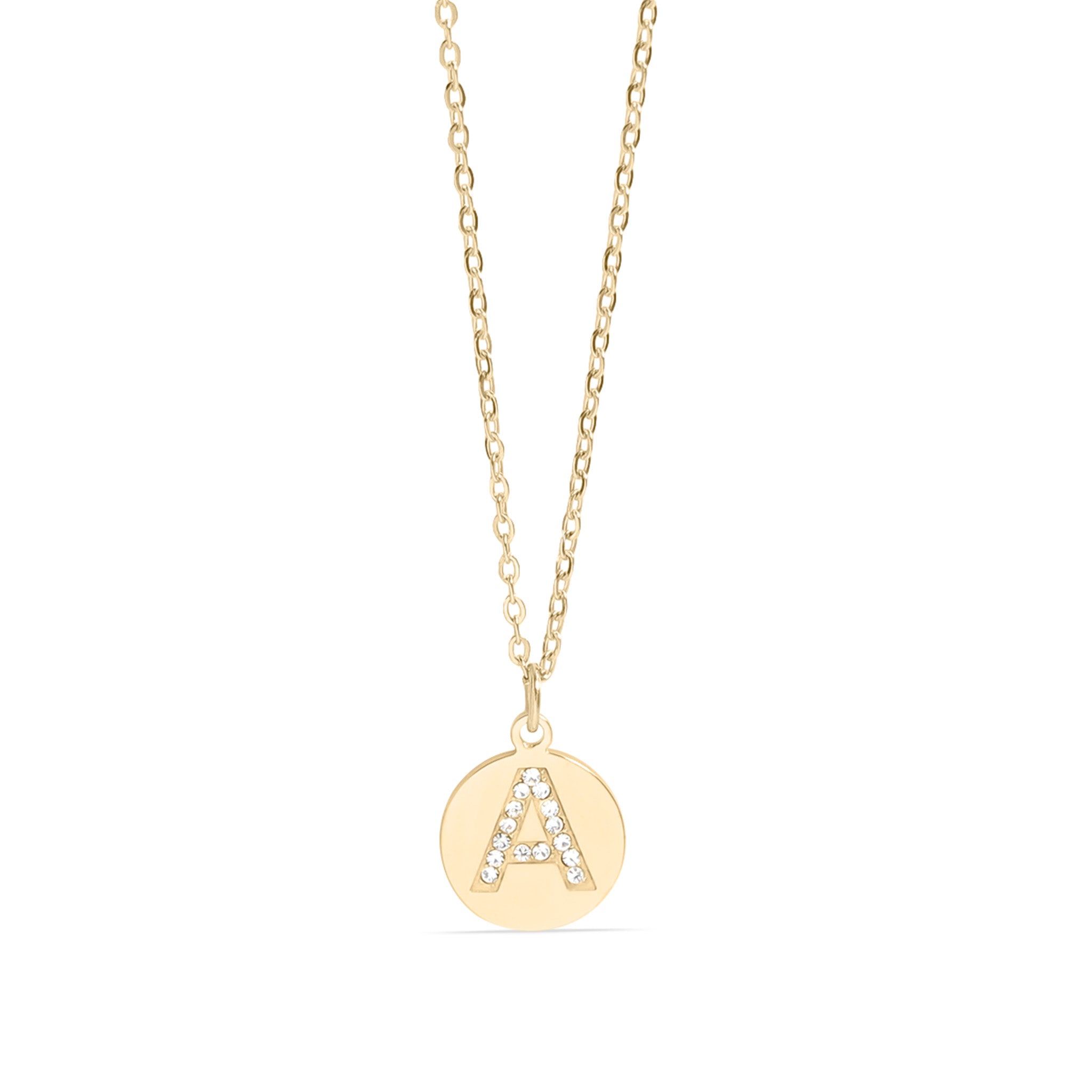 18K Gold PVD Stainless Steel Initial Pendant Necklace