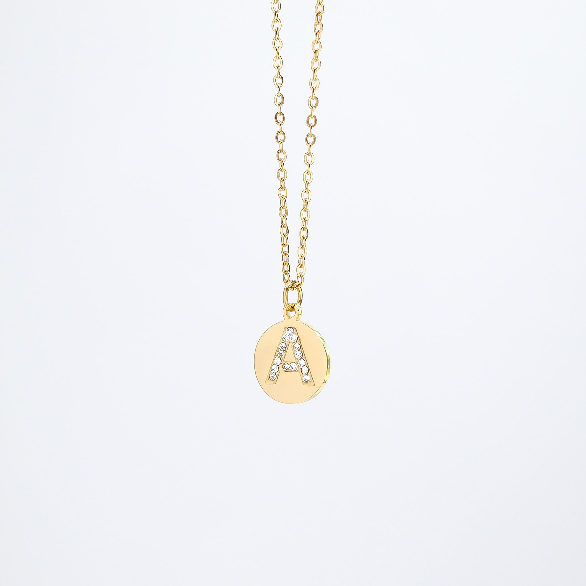 18K Gold PVD Stainless Steel Initial Pendant Necklace