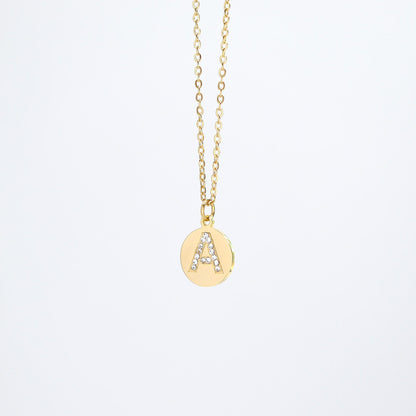 18K Gold PVD Stainless Steel Initial Pendant Necklace