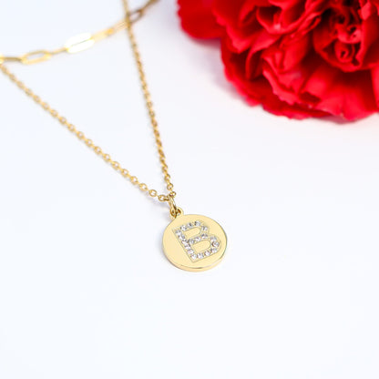 18K Gold PVD Stainless Steel Initial Pendant Necklace