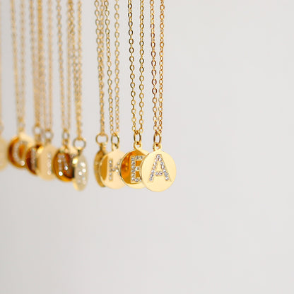18K Gold PVD Stainless Steel Initial Pendant Necklace