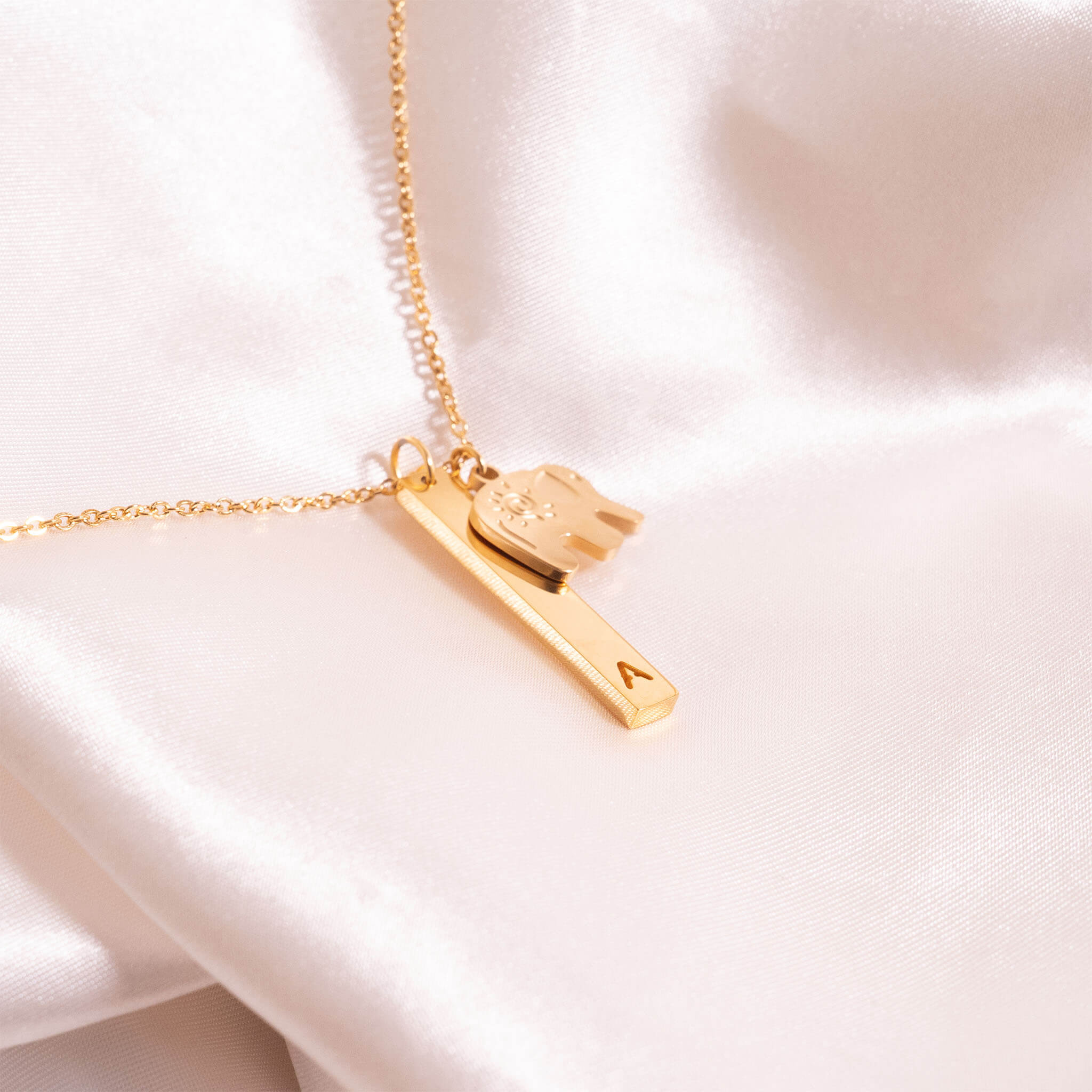 18K PVD Coated Stainless Steel Cutout Initial Pendant
