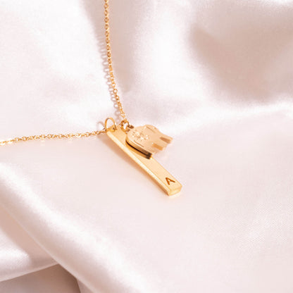 18K PVD Coated Stainless Steel Cutout Initial Pendant