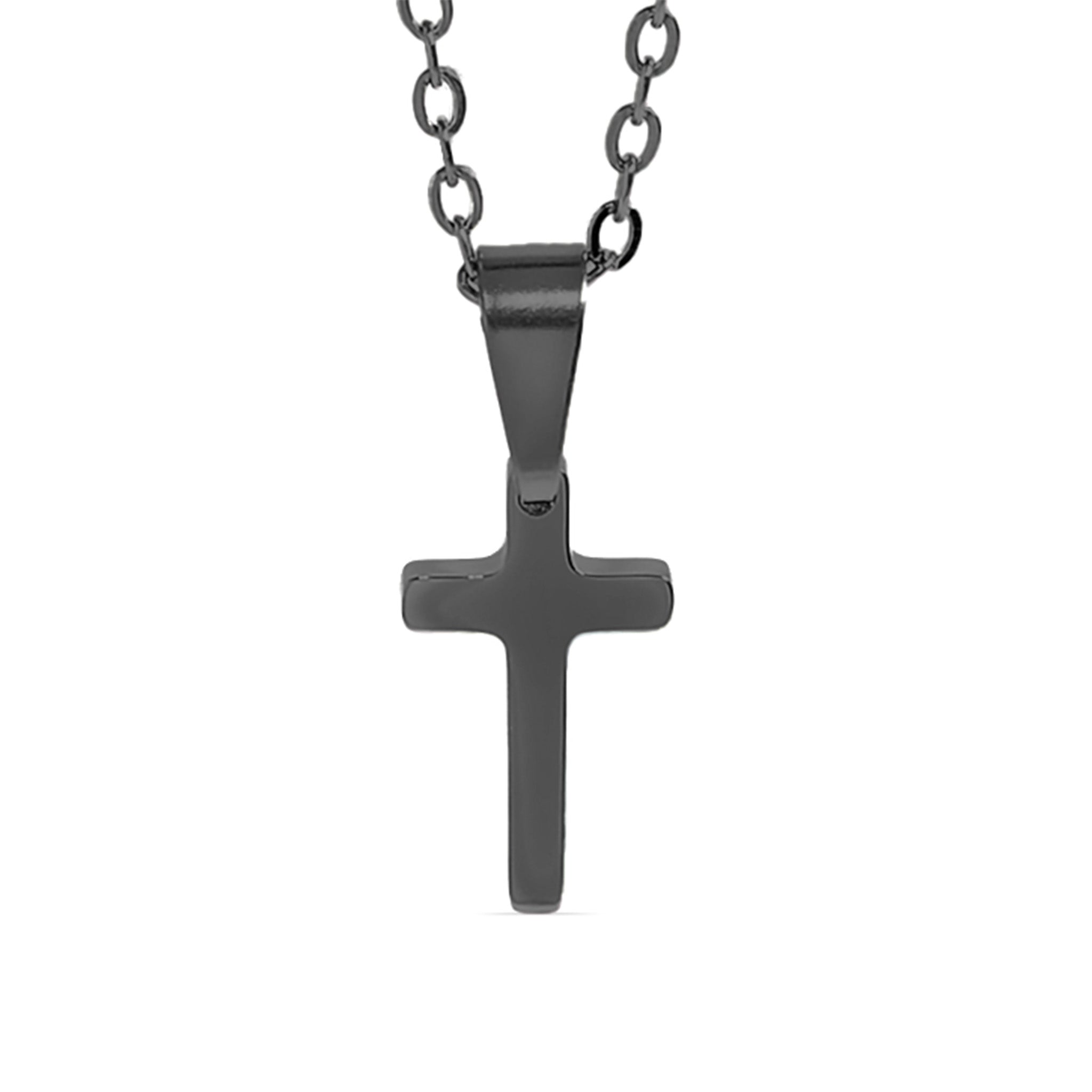 18K Gold PVD Stainless Steel Engravable Blank Cross Pendant Necklace