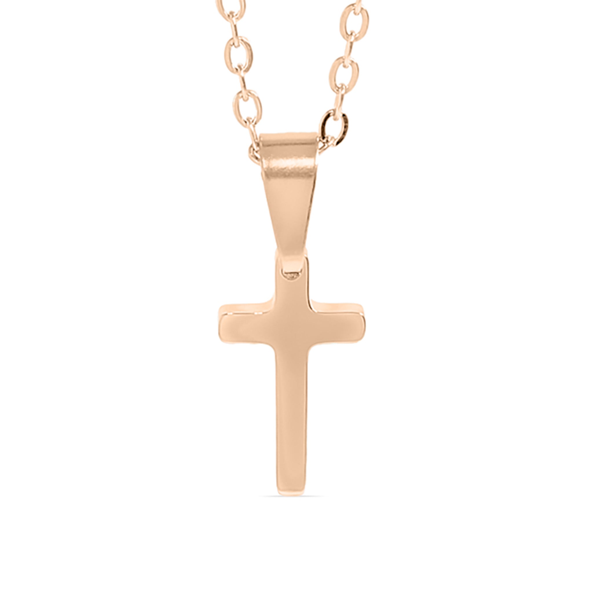 18K Gold PVD Stainless Steel Engravable Blank Cross Pendant Necklace